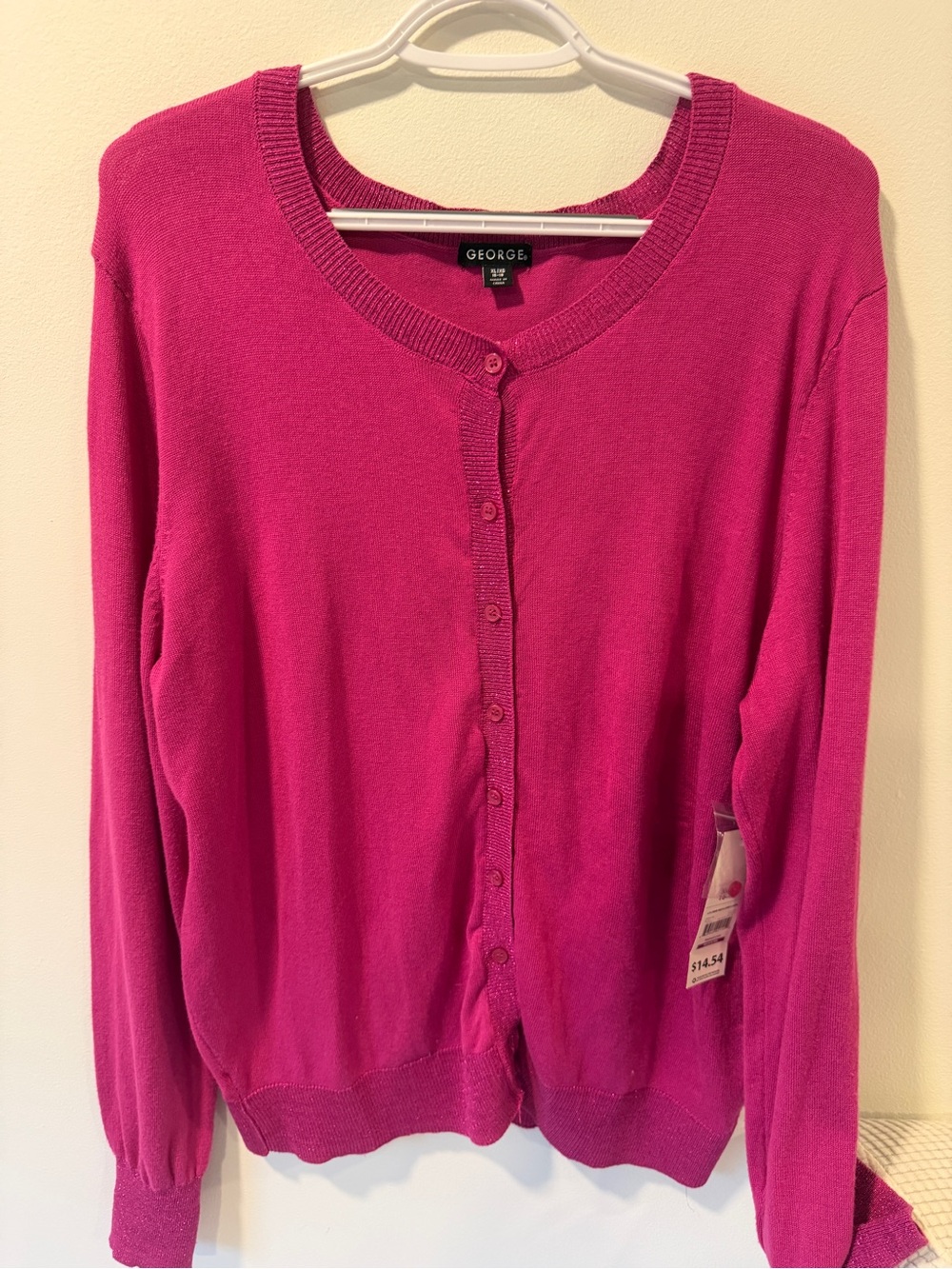 George Women's Bright Fuchsia Button-Front Cardigan